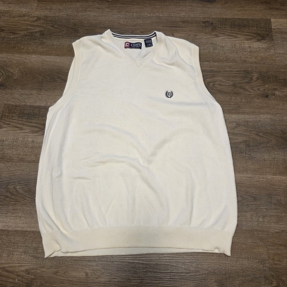 Chaps Mens Vest Size L Cream